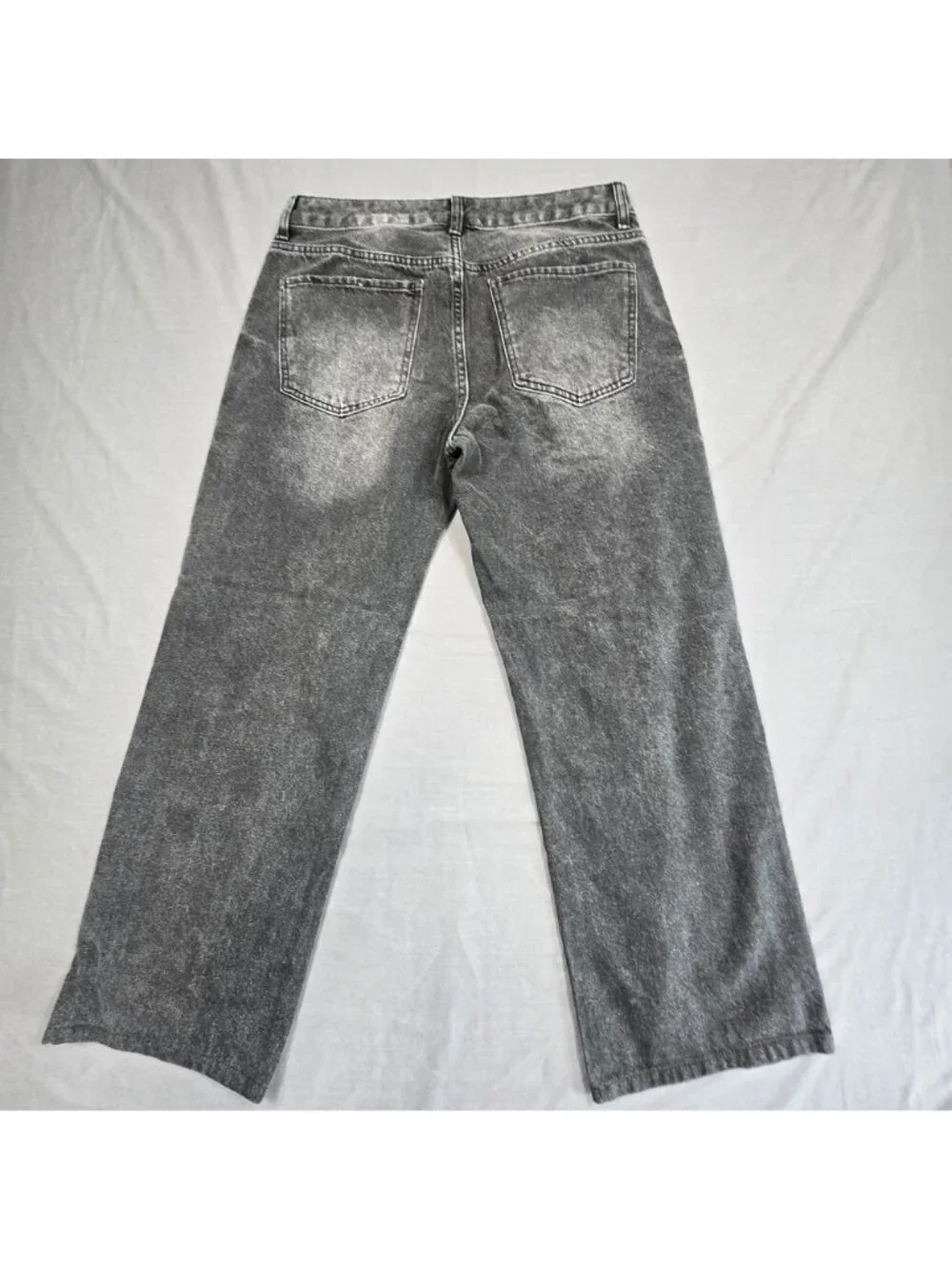 SONG Womens Jeans Size 9 29 Wide Leg Black Acid Wash Cotton - Picture 4 of 5